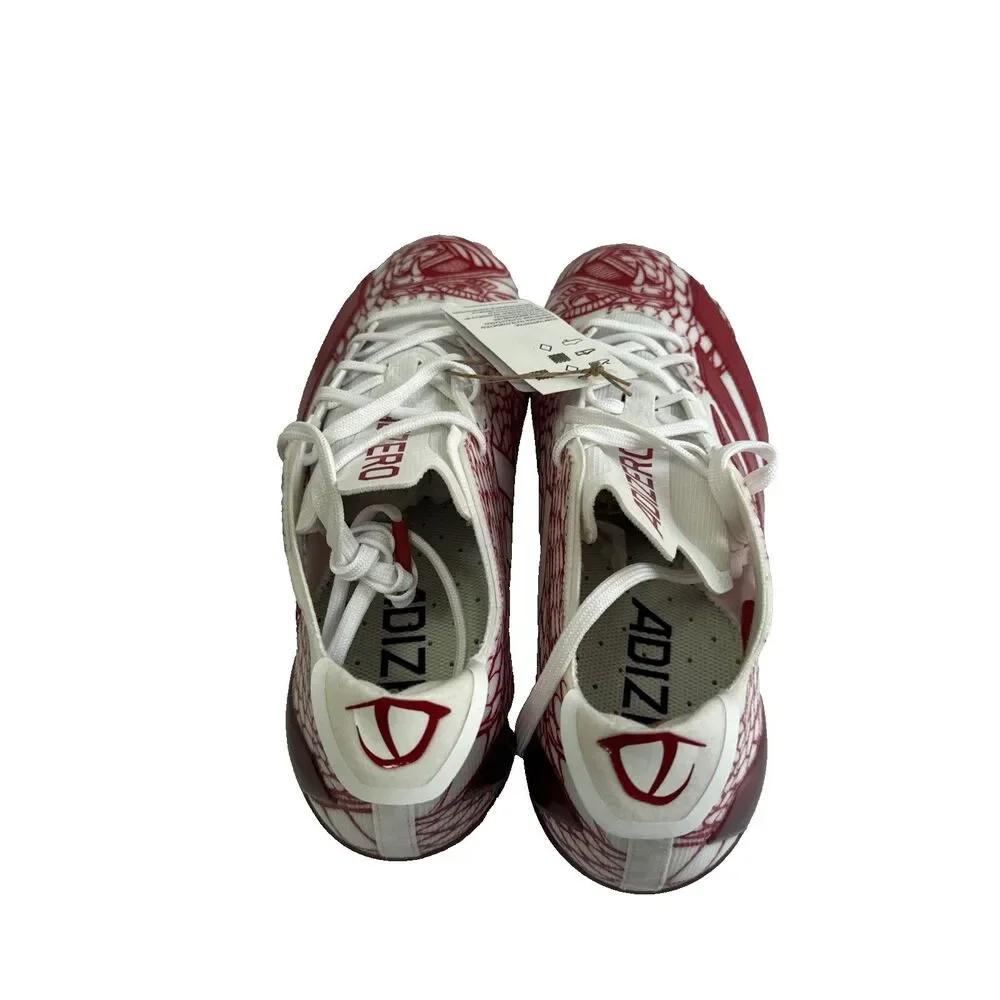 Adidas Adizero Electric Football Cleats Shoes Red White IH8571 Men Size 10 - Picture 14 of 16